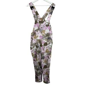 Indyeva Tropical Palm Print Overalls Jumpsuit Romper Womens XS